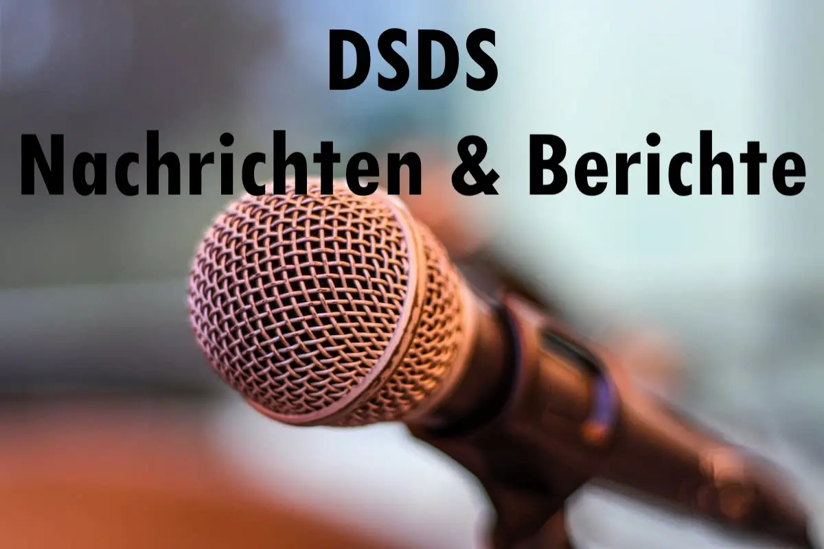 DSDS-Nachrichten & Berichte - das Foto zeigt ein Studio-Mikrofon, darüber steht der Schriftzug