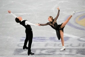 Eiskunstlauf Four Continents Championships 2026 Peking, 22.–25. Januar 2026 - hier im Bild das Eistanz-Paar Emilea Zingas und Vadym Kolesnik aus den USA