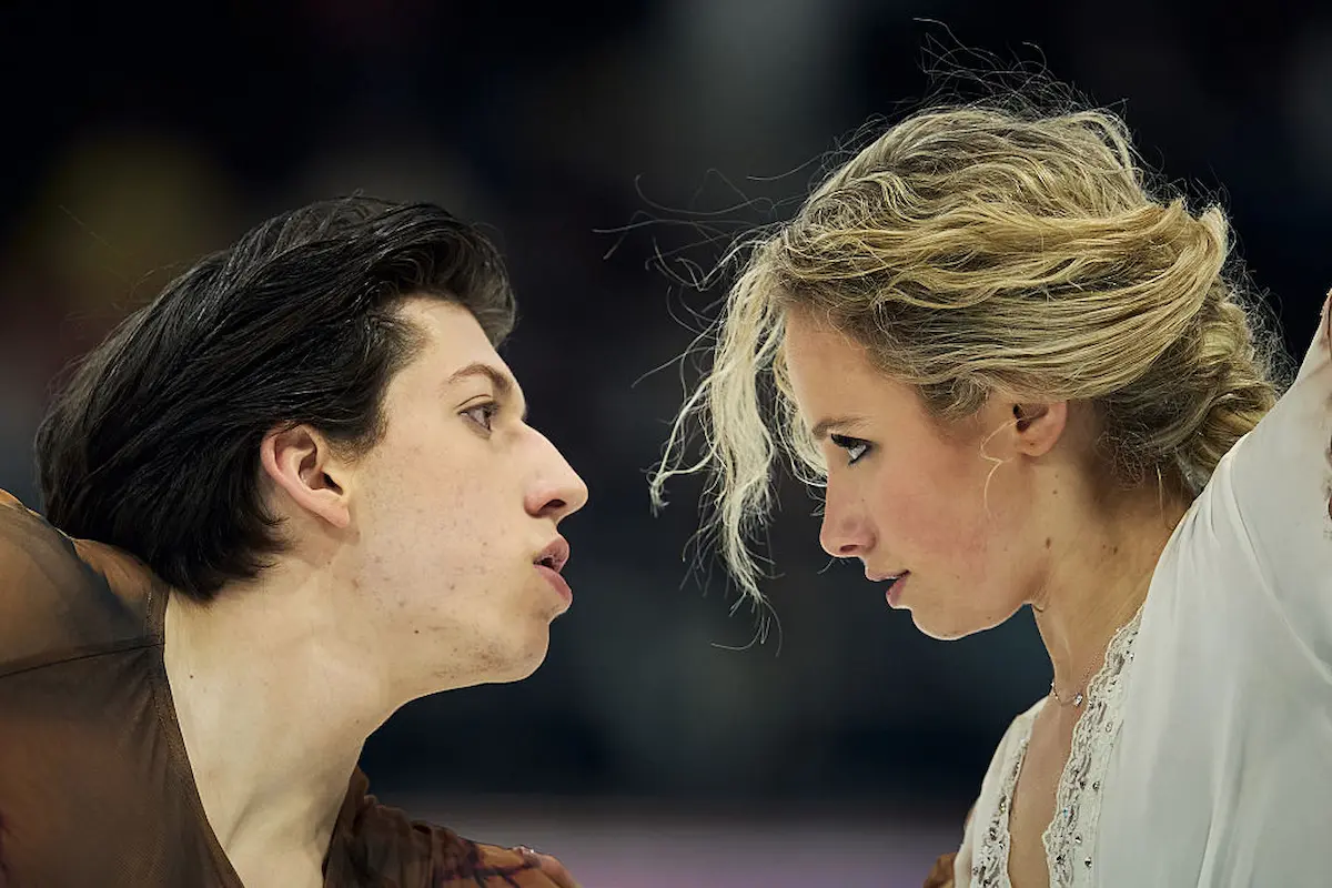 Ambre Perrier Gianesini - Samuel Blanc Klaperman aus Frankreich im Free Dance Junioren-WM 2026 - Vize-Weltmeister in Tallinn