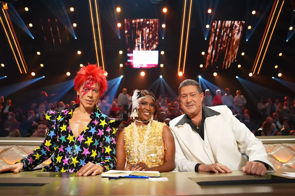 Let's dance 29.3.2026 Jury - Jorge Gonzalez, Motsi Mabuse und Joachim Llambi sitzen hinter dem Jury-Pult