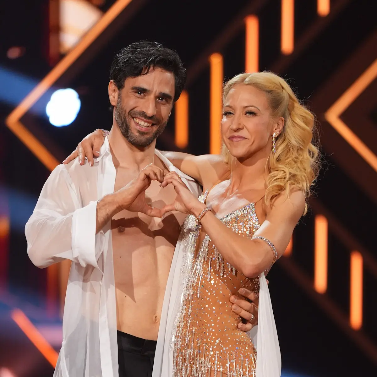 Jan Kittmann und Kathrin Menzinger bei Let's dance am 10. April 2026 nach ihrer Rumba