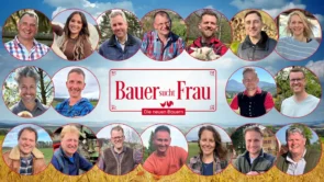 Bauer sucht Frau 2026 - Alle neuen Bauern vorgestellt, wie kann man sich bewerben? - zu sehen im Bild ist das Logo der Sendung und alle 18 Bäuerinnen und Bauern, die dabei sind in diesem Jahr
