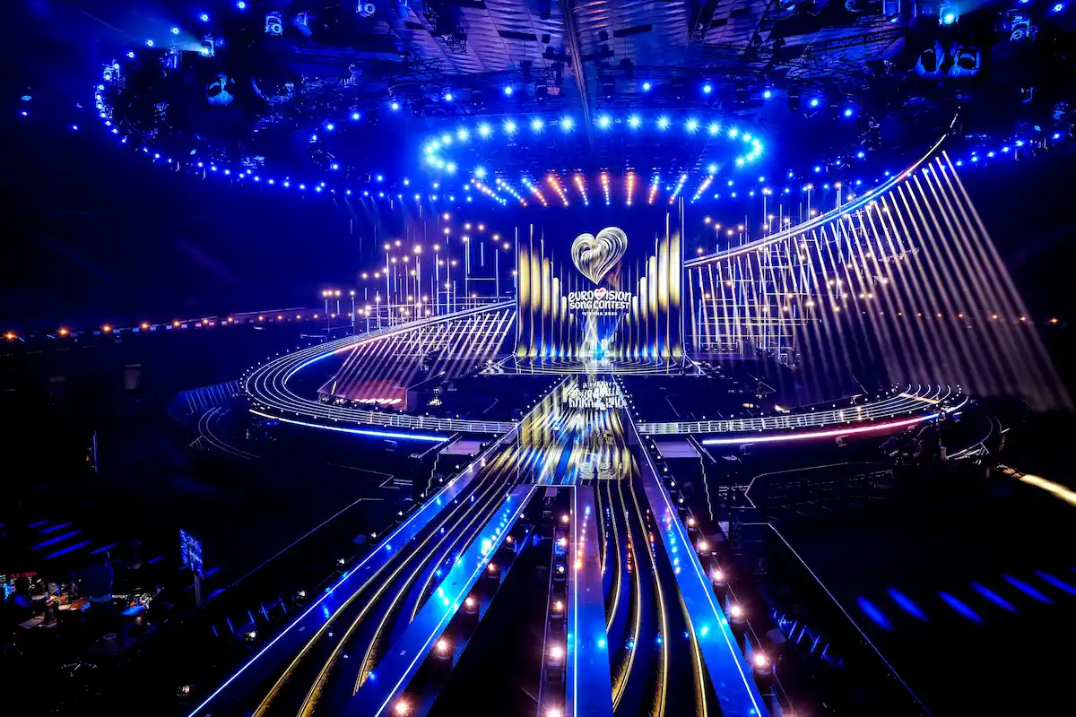 ESC 2026 - Bühne in Wien - das Foto stammt aus einer Probe für die Show