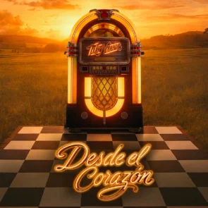 Tito Nieves Album „Desde El Corazon“ - Salsa-Musik - hier im Bild das Album-Cover, das eine Juke-Box auf einem Brettspielfeld zeigt, im Hintergrund eine hügelige Graslandschaft im stimmungsvollen Sonnenuntergang