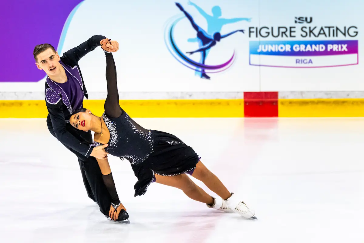 Dania Mouaden - Theo Bigot aus Frankreich beim Junior Grand Prix Riga 2026