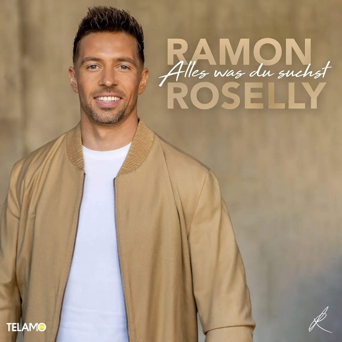 Ramon Roselly Album „Alles was du suchst“ 2026 - hier im Bild das Album-Cover mit einem aktuellen Foto des Sängers