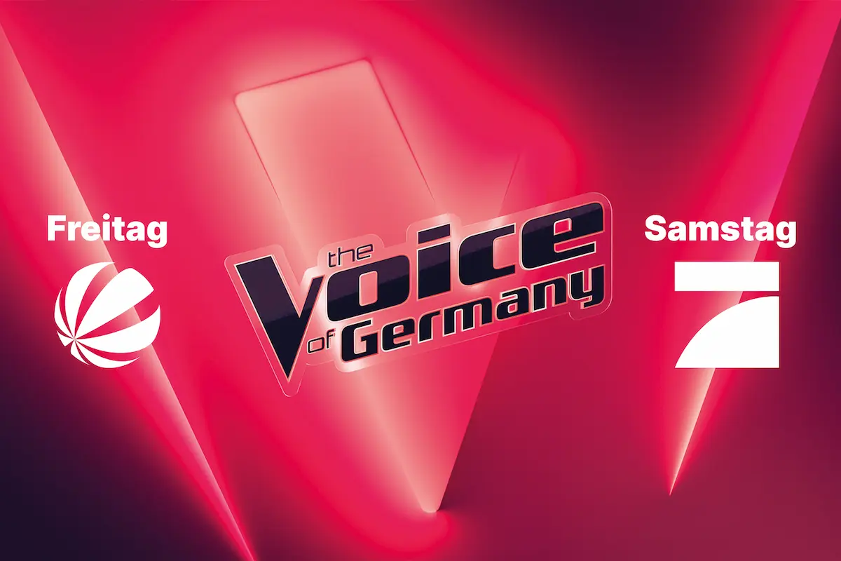 The Voice of Germany 2026 Start, Sendetermine, Ablauf TVOG - hier im Bild das Logo der Sendung und der beiden Sender, die die Casting-Show ausstrahlen